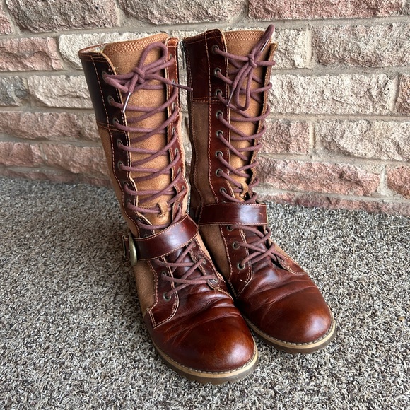 Timberland Earthkeeper Bethel Mid lace Boots size 9 Brown Distressed Leather - Picture 9 of 12